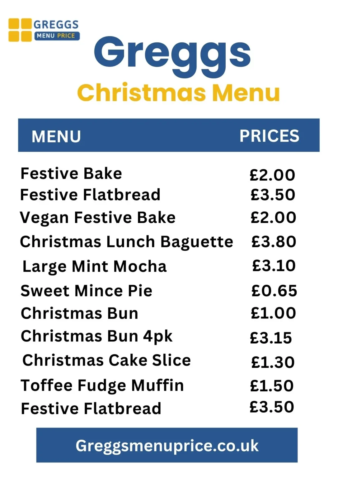 Greggs Christmas Menu With Latest Prices in UK 1 Greggs Christmas Menu